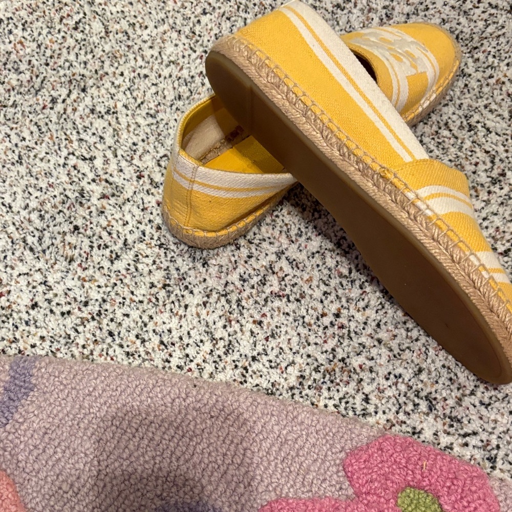 Tory Burch Yellow Canvas Logo Espadrilles - Picture 7 of 7